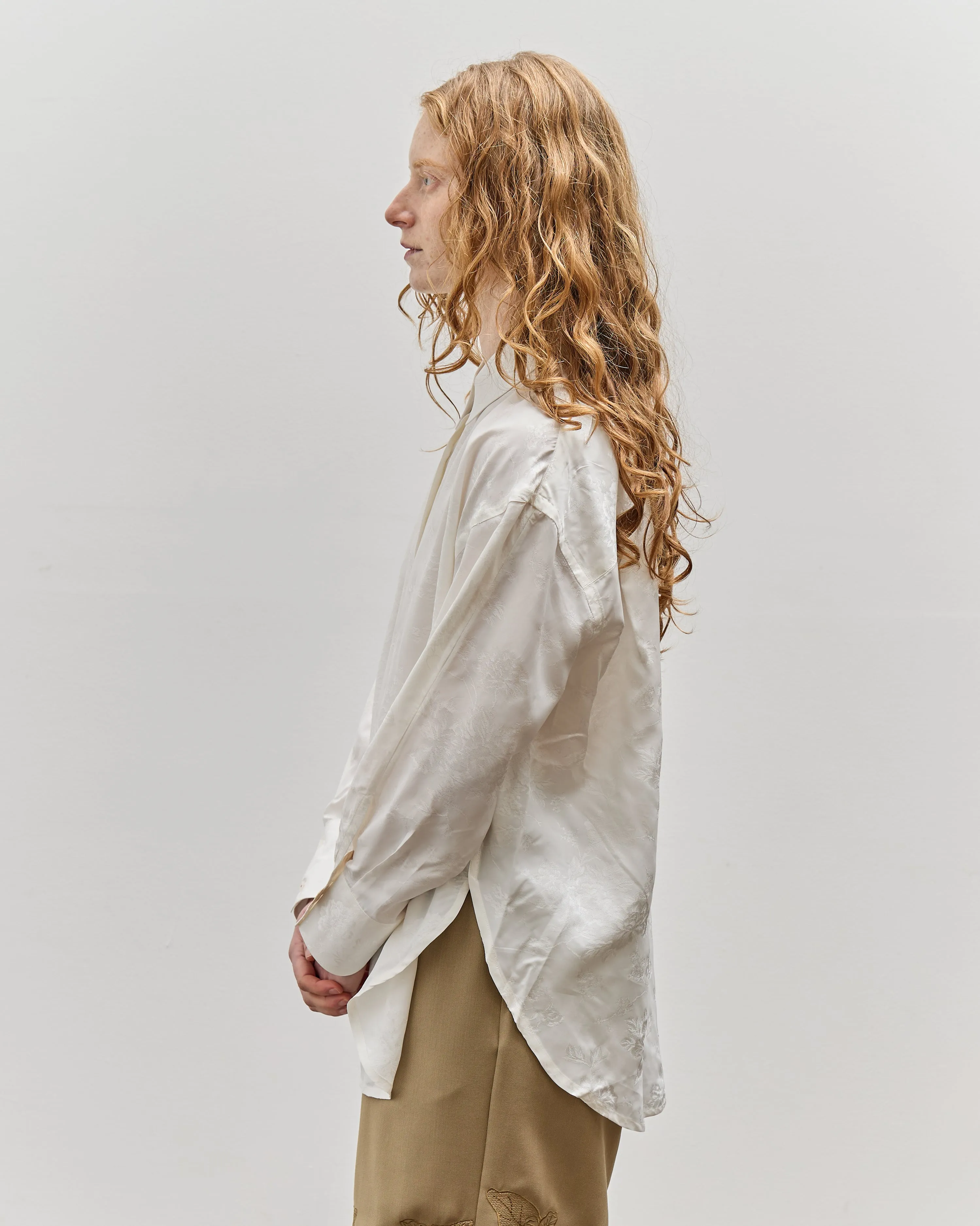 Cordera Flower Jacquard Shirt, White