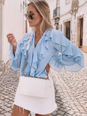 FARRAH FRILL BLOUSE