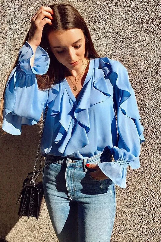 FARRAH FRILL BLOUSE