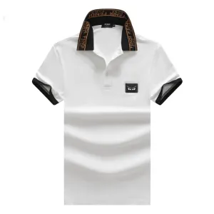 FD Roma Classic Designer Collar Iron Logo Polo- White