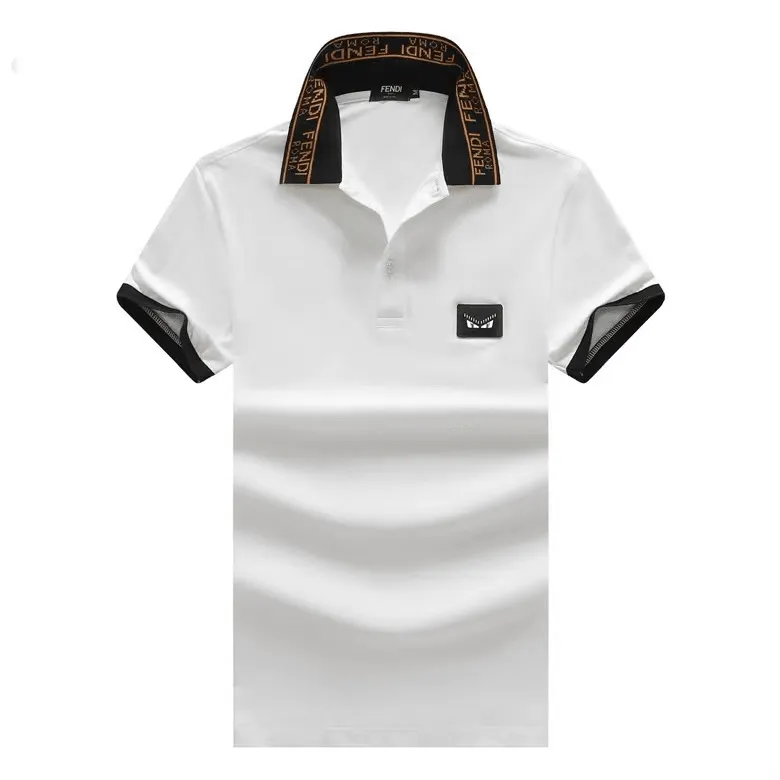 FD Roma Classic Designer Collar Iron Logo Polo- White