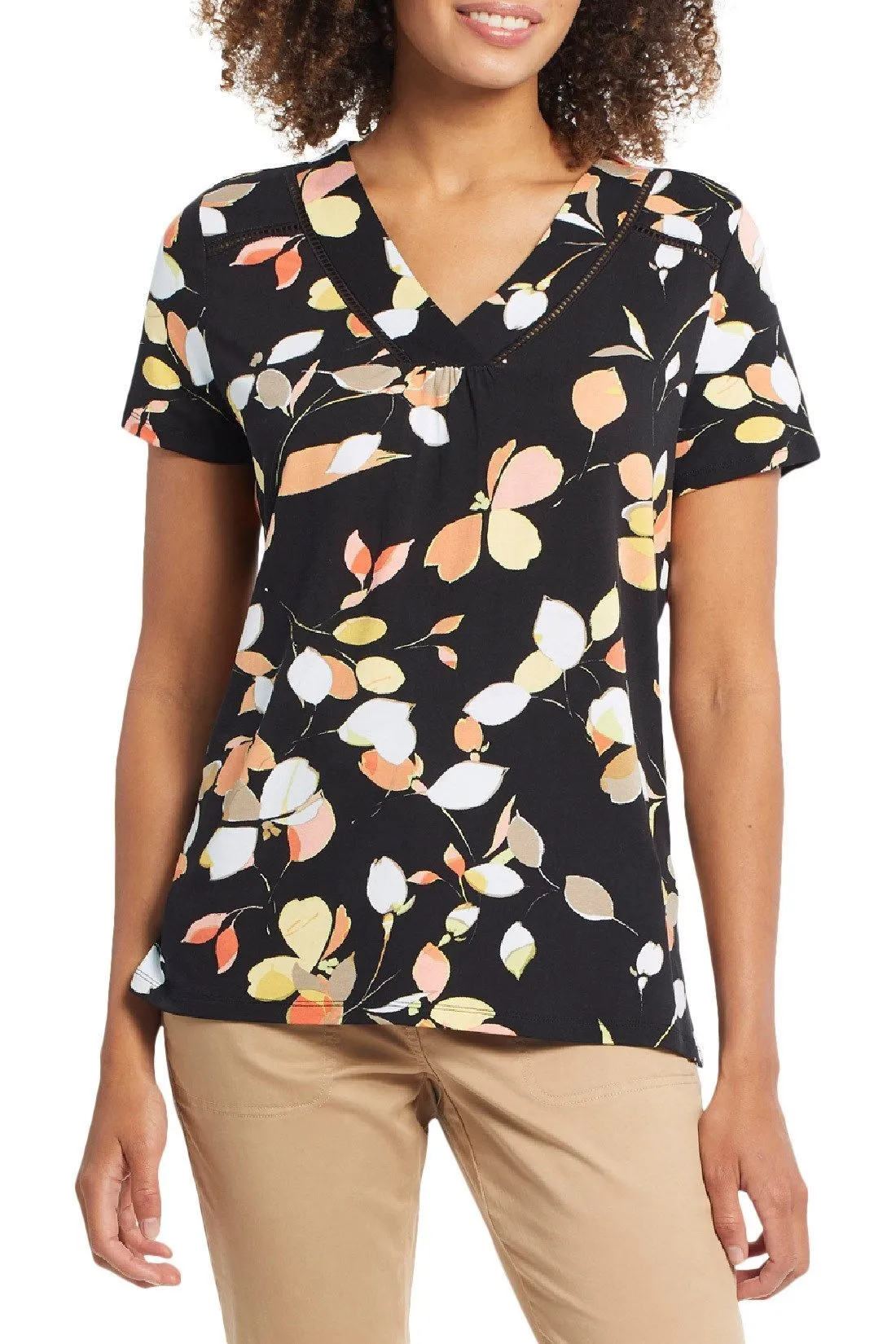 FINAL SALE EMILY PAPAYA LEAF TOP - TRIBAL 4849O-3457