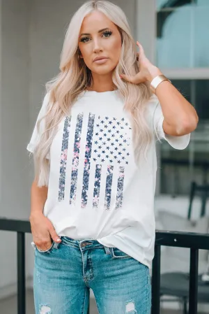 Floral Flag Graphic Tee