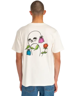 Flower Skull T-Shirt in Antique white