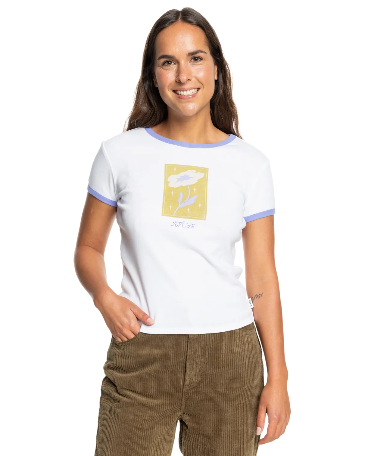 Gabrielle Monceaux Ringer T-Shirt in White