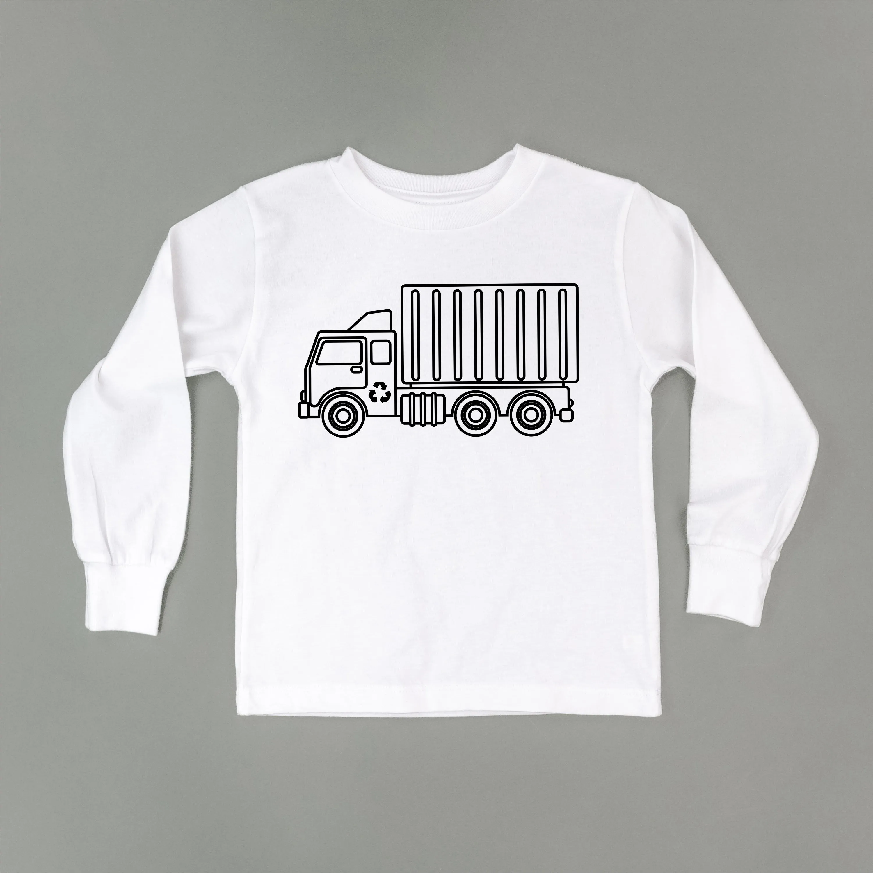 GARBAGE TRUCK - Minimalist Design - Long Sleeve Child Shirt
