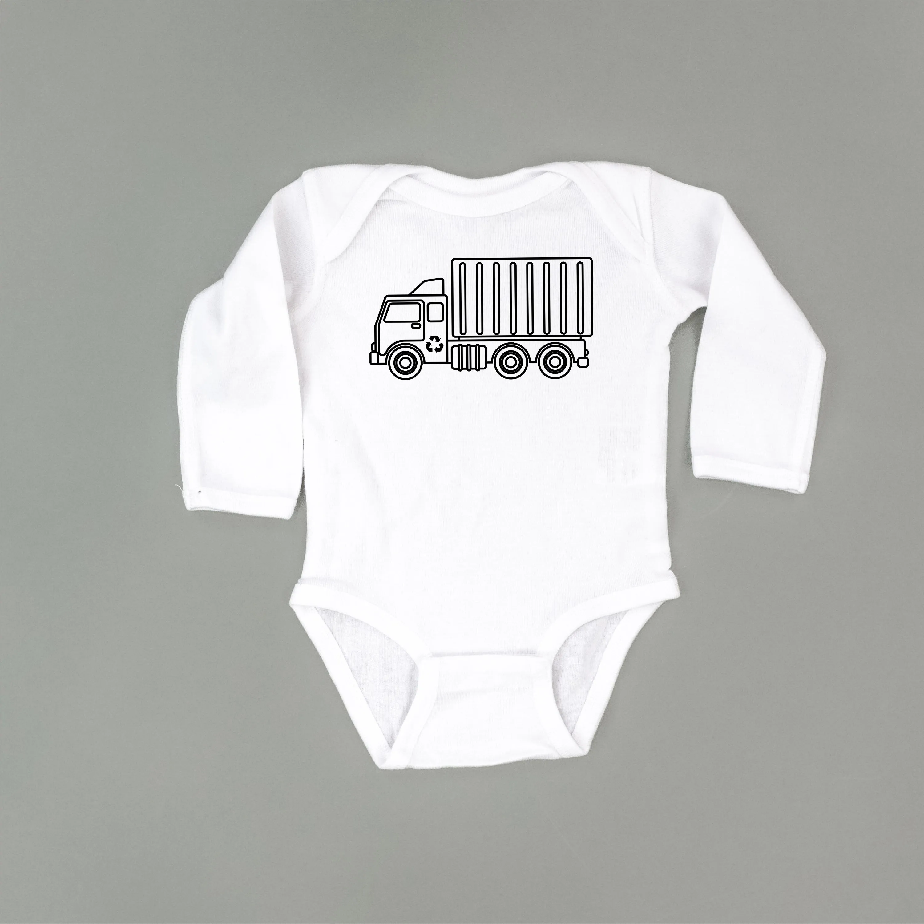 GARBAGE TRUCK - Minimalist Design - Long Sleeve Child Shirt