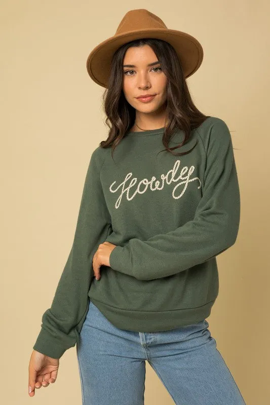 Howdy Graphic Print Top