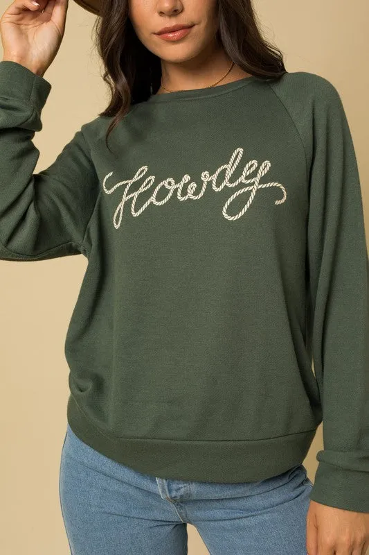Howdy Graphic Print Top