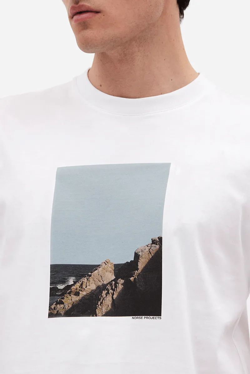 Johannes Organic Cliff Print T-shirt - White