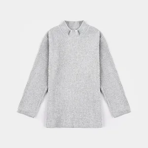 Kids Unisex Turtle Neck T-Shirt-GREY