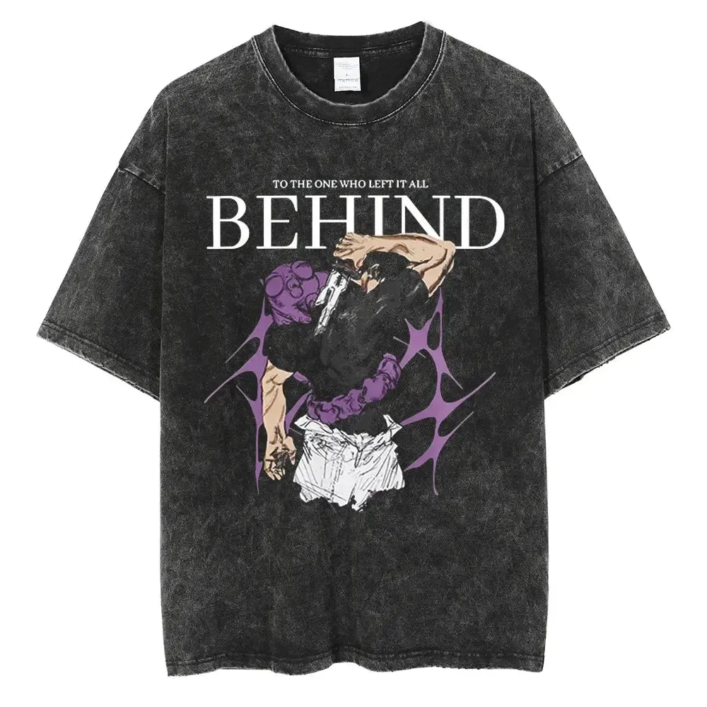 [KUJO] "Behind V2" Vintage Oversized T Shirt