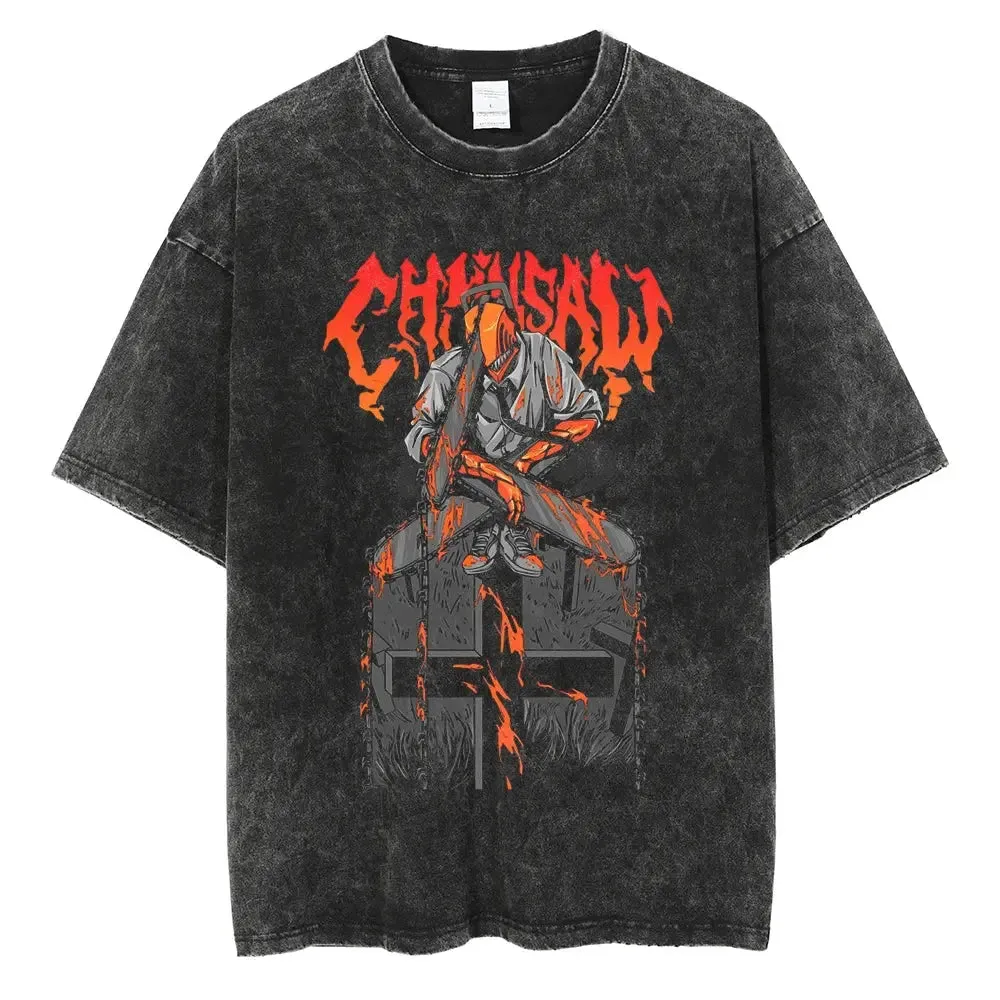 [KUJO] "Devil Hunter" Vintage Oversized T Shirt