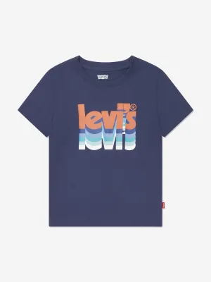 Levi's Wear Boys Layered Poster Logo T-Shirt in Blue