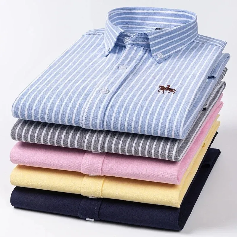 Men's Regular Fit Checked and Striped Shirt with Embroidered Logo | Perfect for Everyday Wear