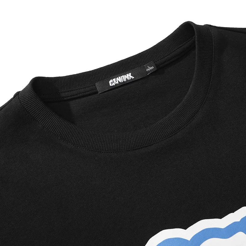 Minimalist Bm Style Navel Letter Print Crop T-Shirt