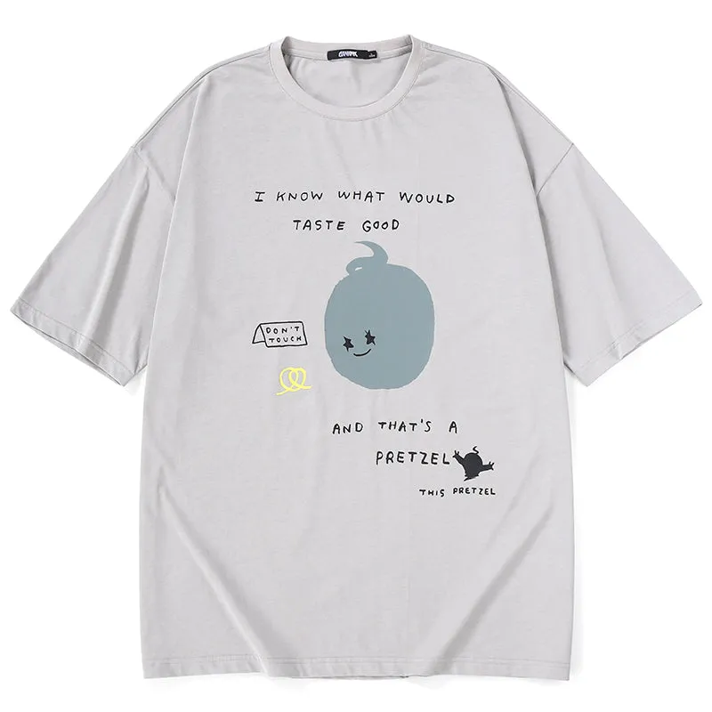 Minimalist Graffiti Letter Print Cotton Loose T-Shirt