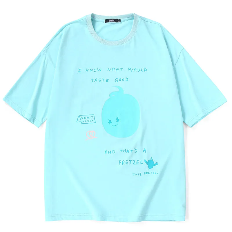 Minimalist Graffiti Letter Print Cotton Loose T-Shirt