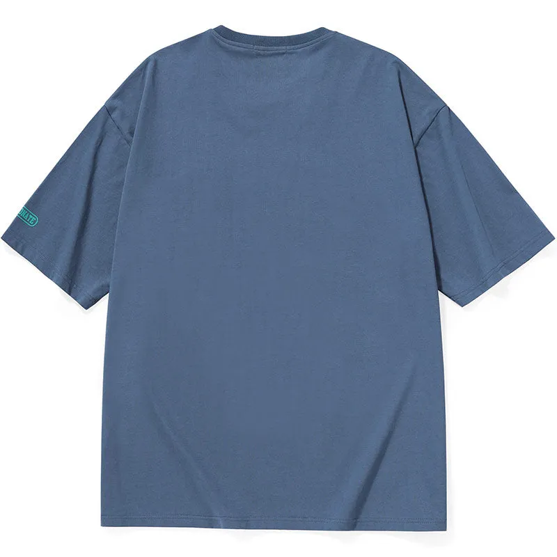 Minimalist Plain Letter Print Cotton T-Shirt