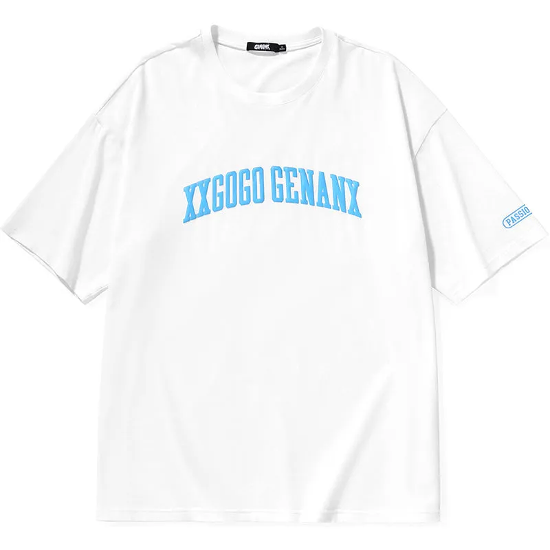 Minimalist Plain Letter Print Cotton T-Shirt