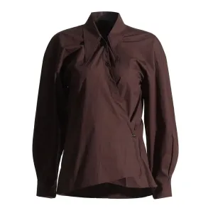 Minimalist Spring Shirts For Women Lapel Long Sleeve Casual Loose Solid Blouse Female Fashion Style Clothing
