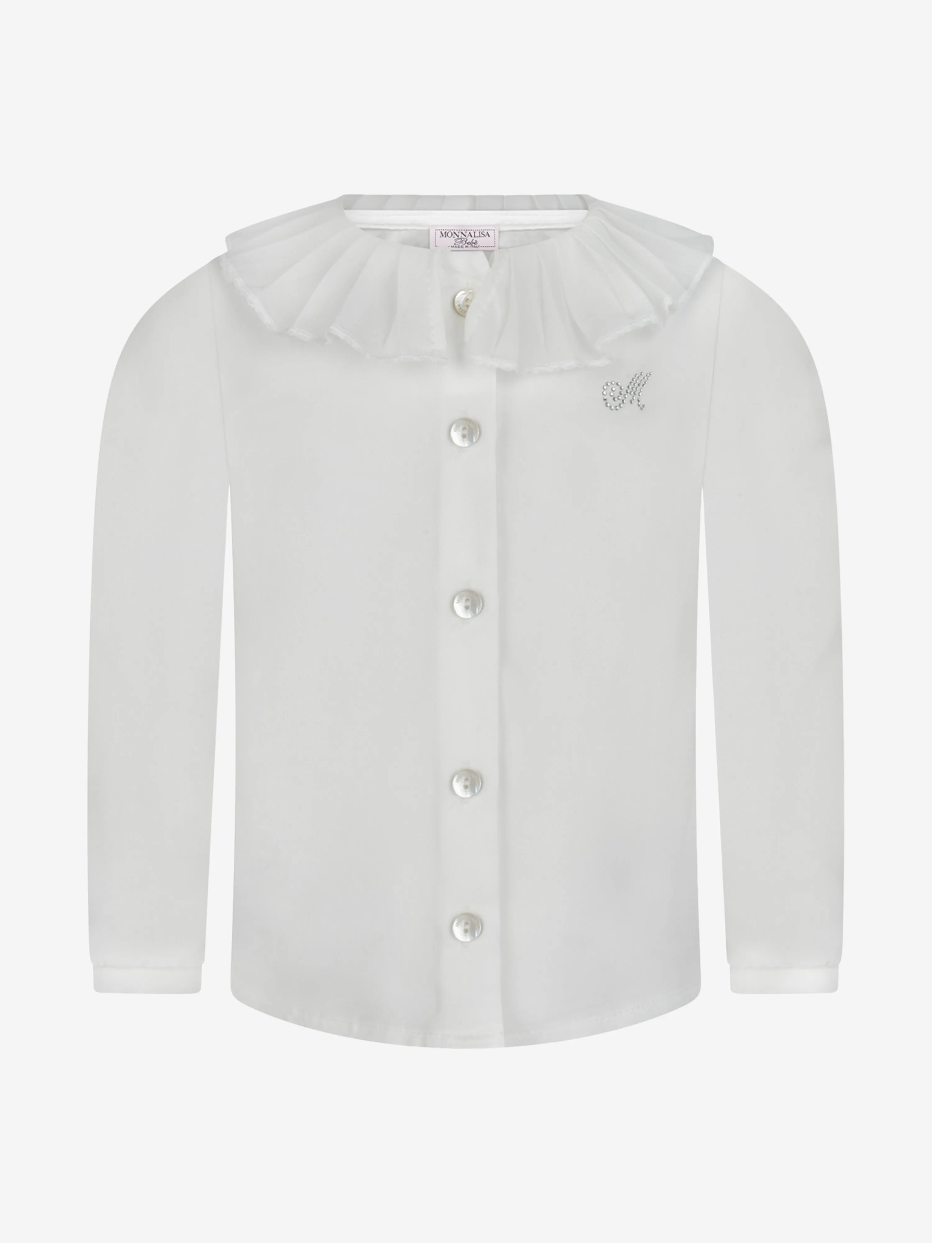 Monnalisa Baby Girls Blouse With Ruffle Collar
