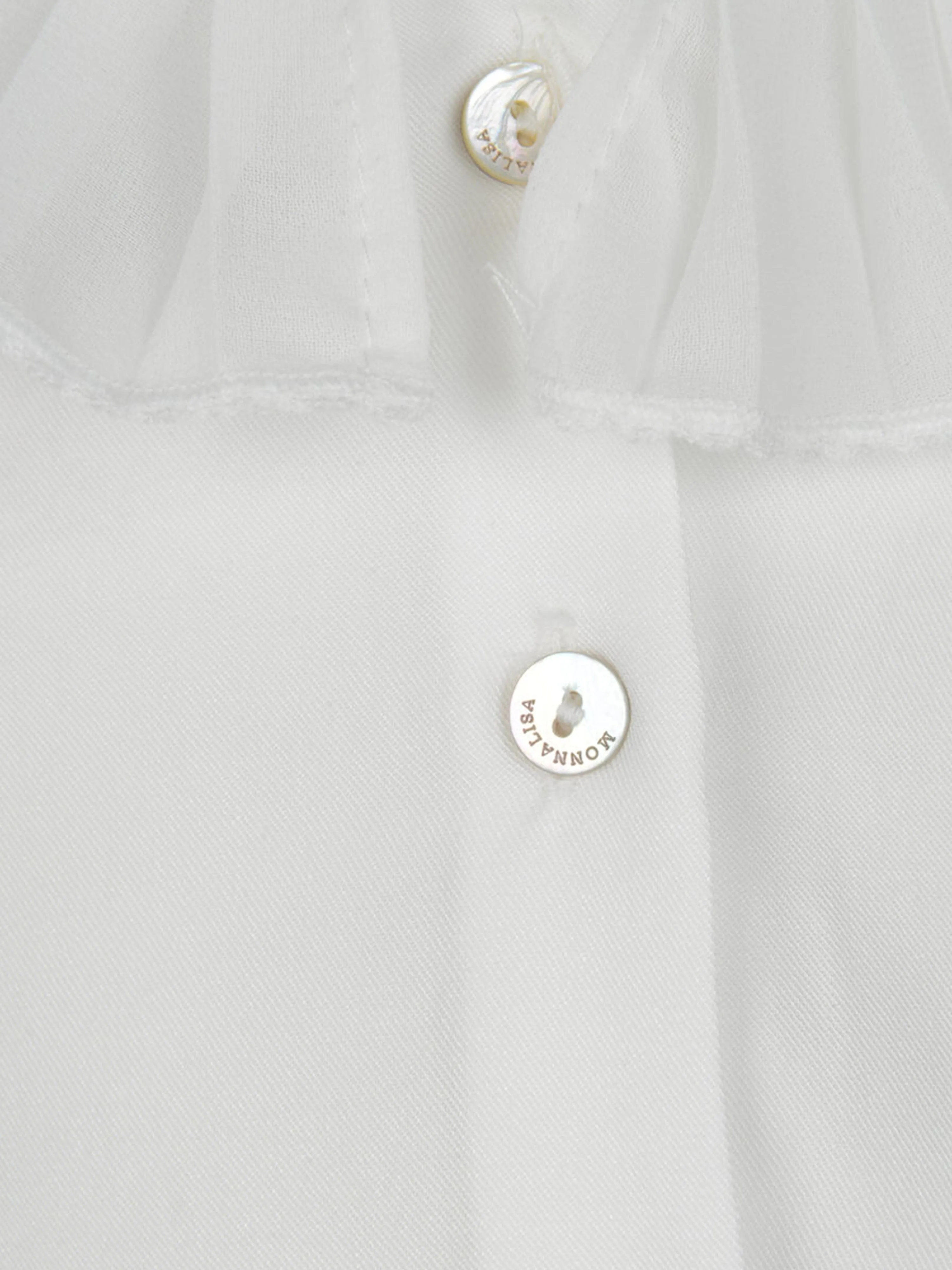 Monnalisa Baby Girls Blouse With Ruffle Collar