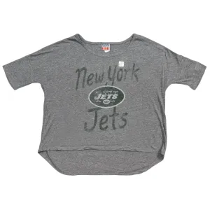New York Jets Bring It Home Vintage Gameday Juniors Slouch Steel T-shirt