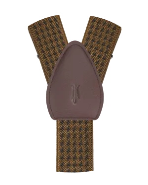 Newbold Houndstooth Coffee/Brown Shirttail Garters