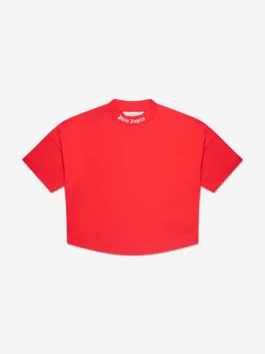 Palm Angels Boys Classic Overlogo T-Shirt in Red