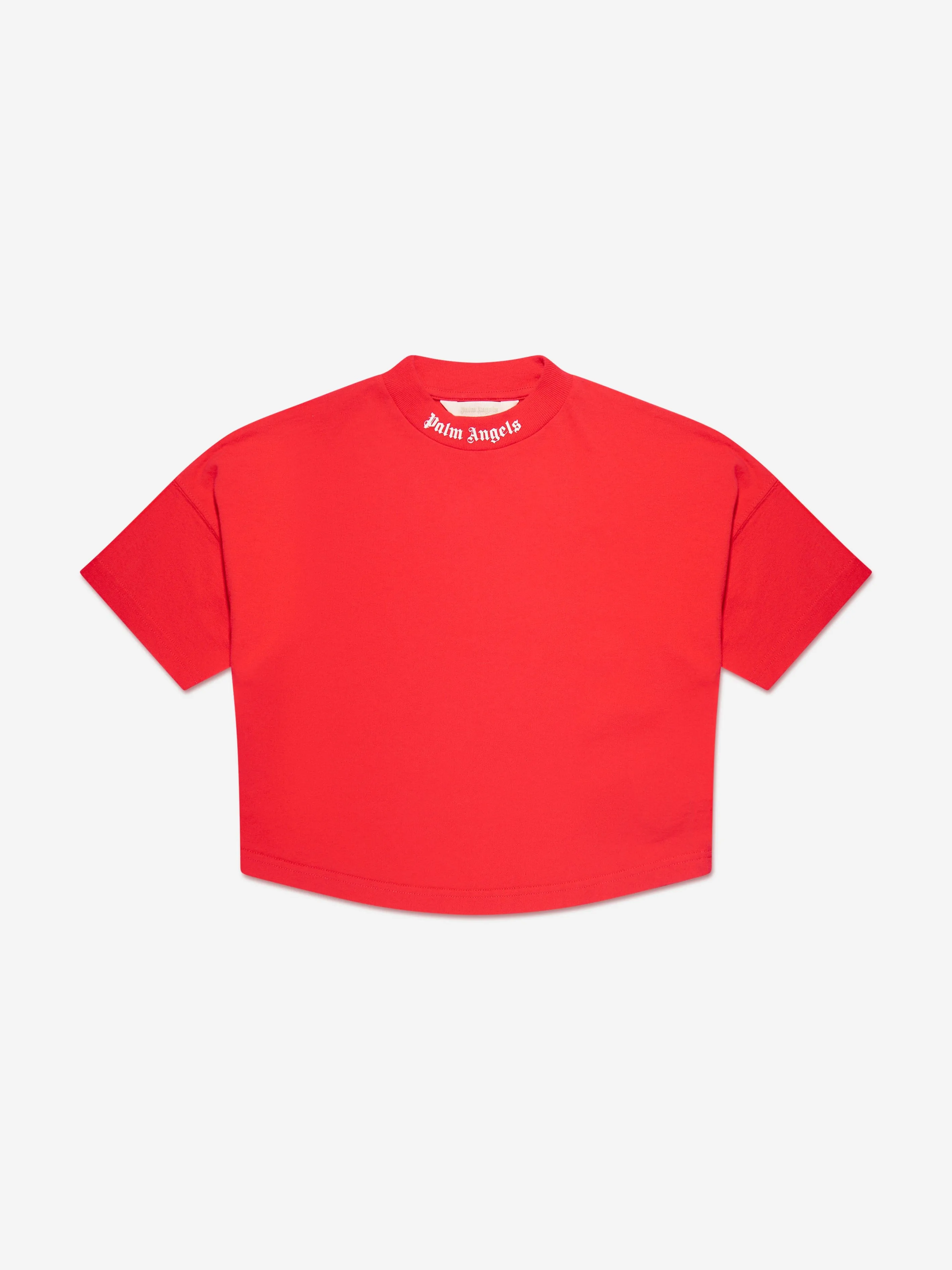 Palm Angels Boys Classic Overlogo T-Shirt in Red