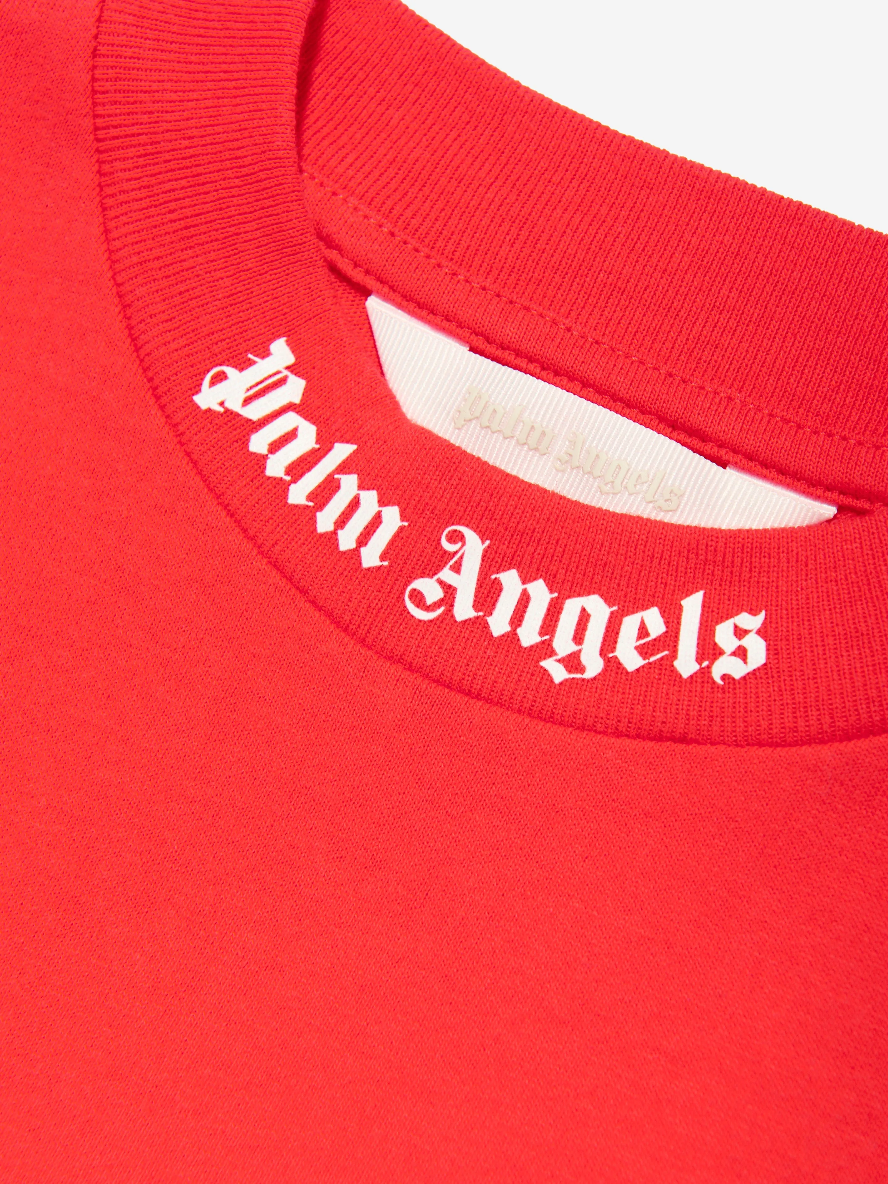 Palm Angels Boys Classic Overlogo T-Shirt in Red