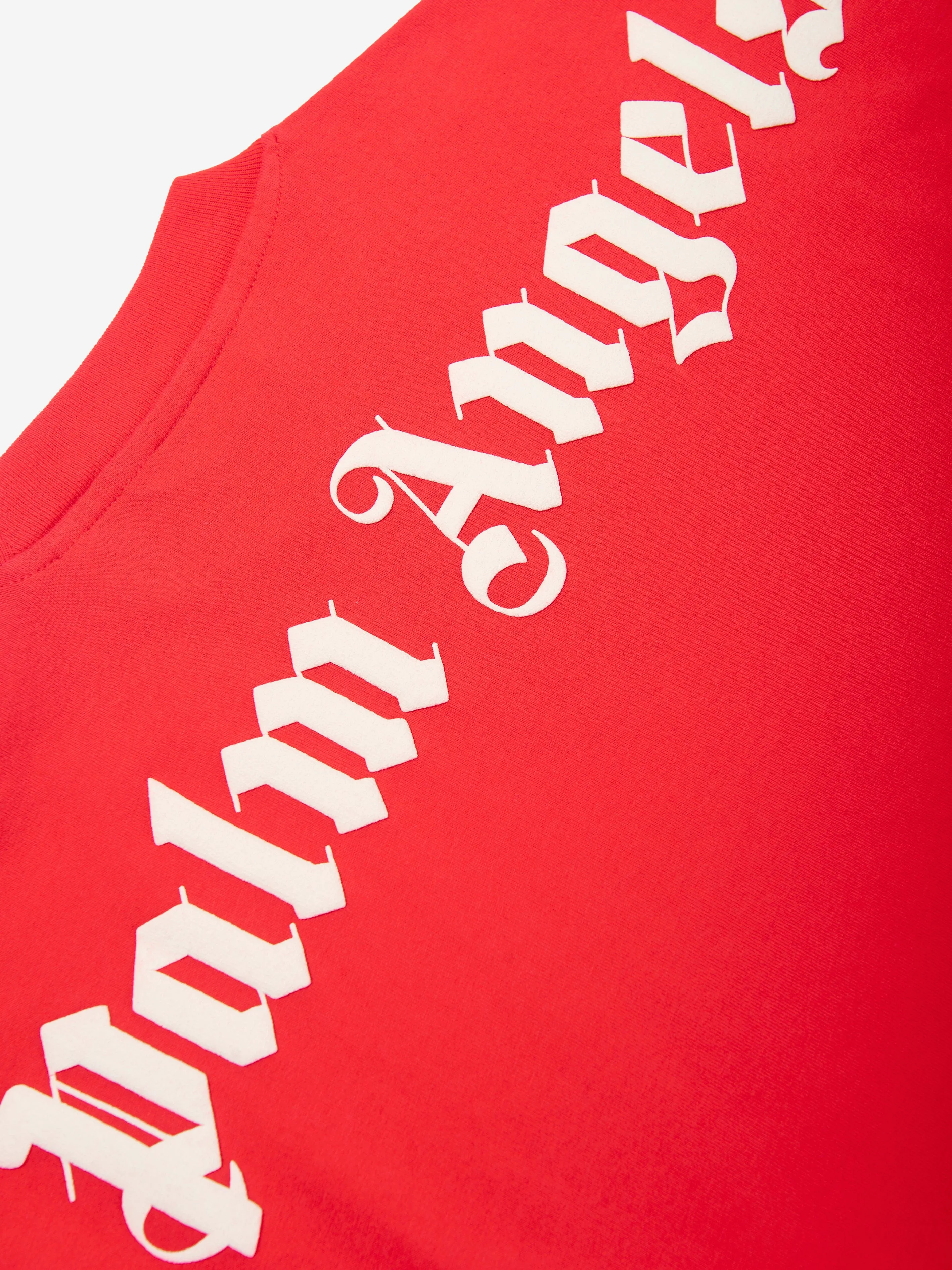 Palm Angels Boys Classic Overlogo T-Shirt in Red