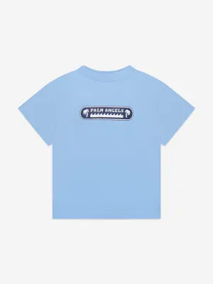 Palm Angels Boys Palm Waves T-Shirt in Blue