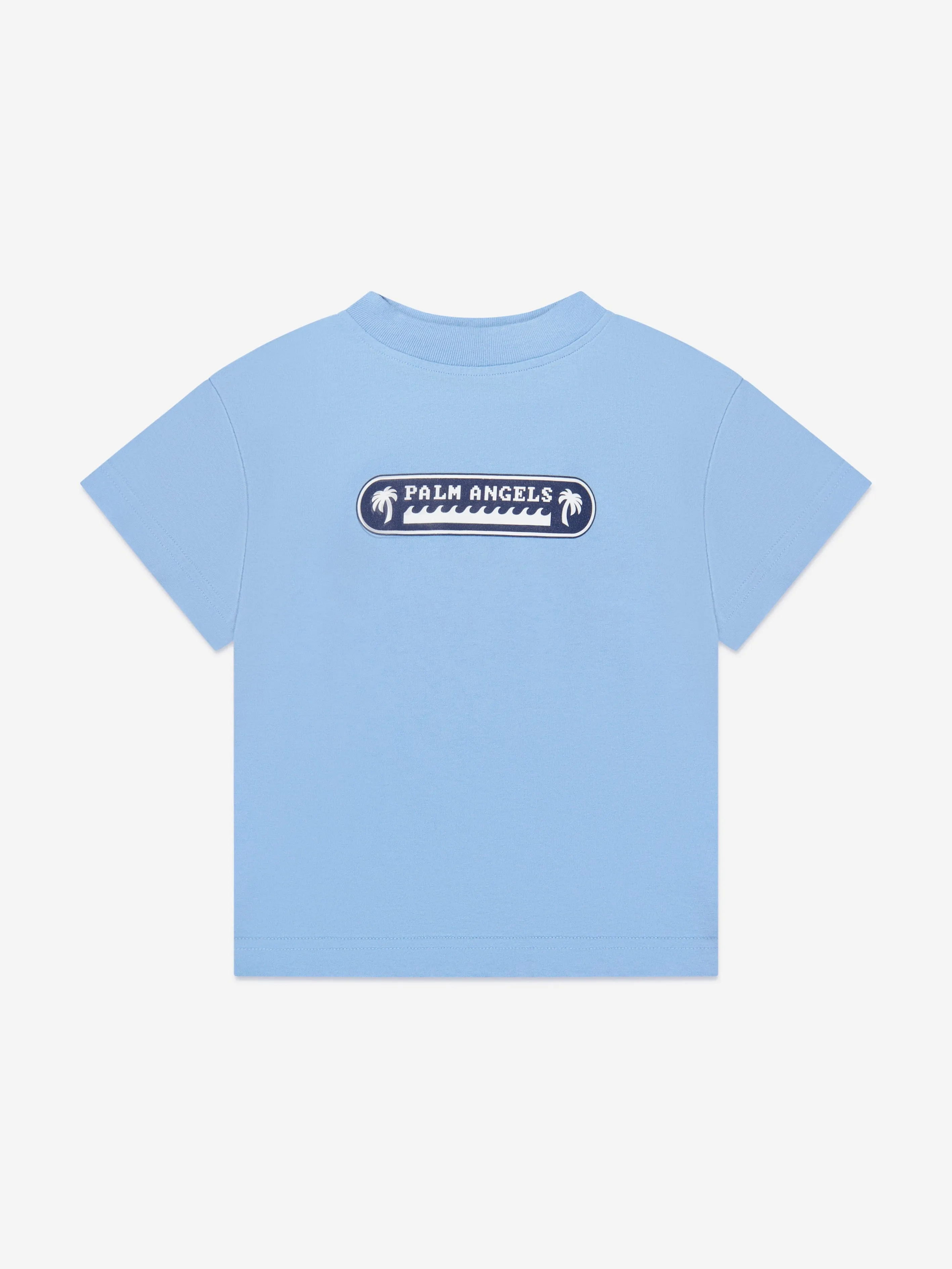 Palm Angels Boys Palm Waves T-Shirt in Blue