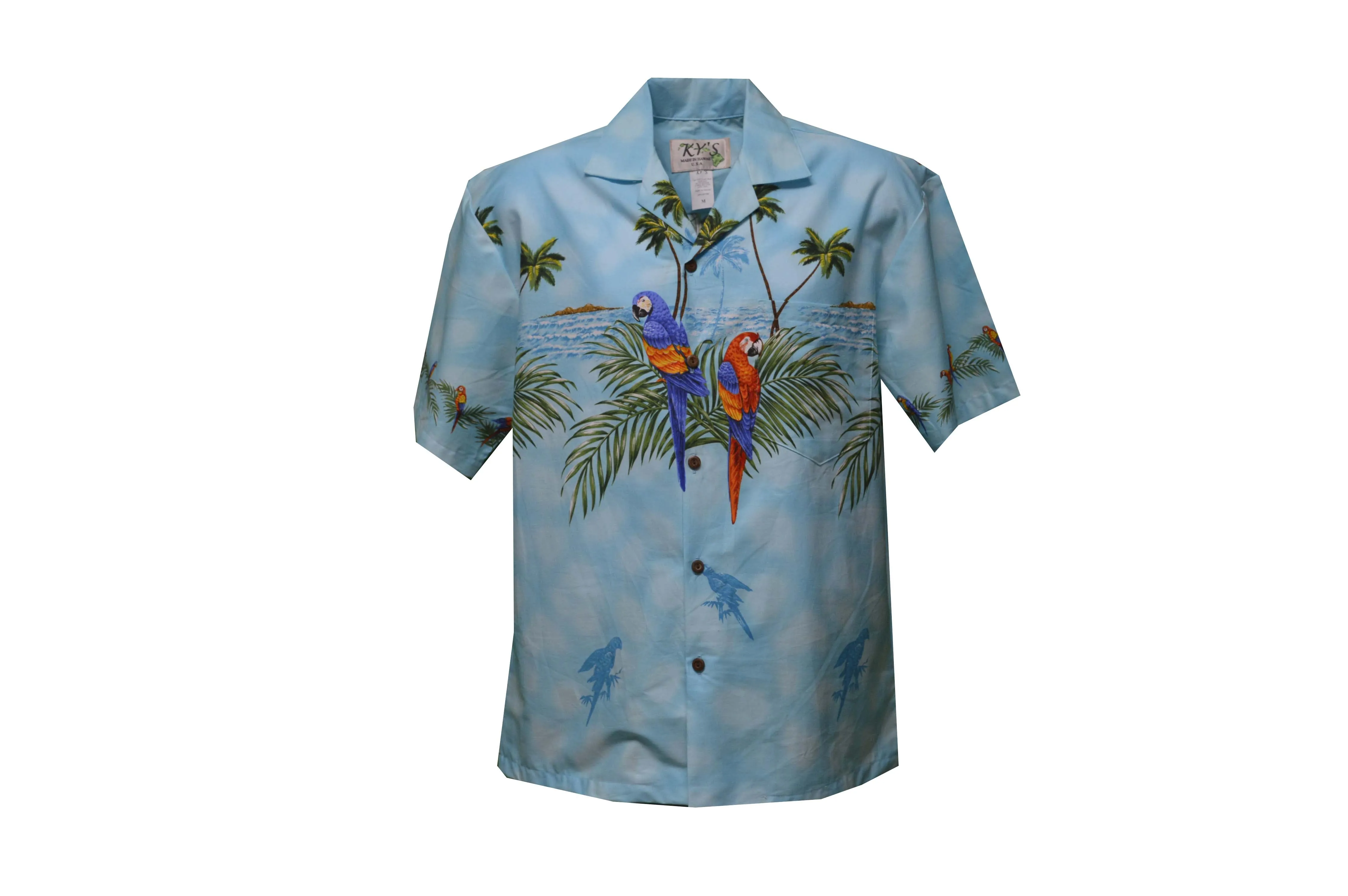 Parrot Island Cotton Aloha Shirt