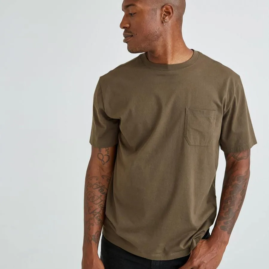 Pima Crew Pocket Tee (Bitter Brown)