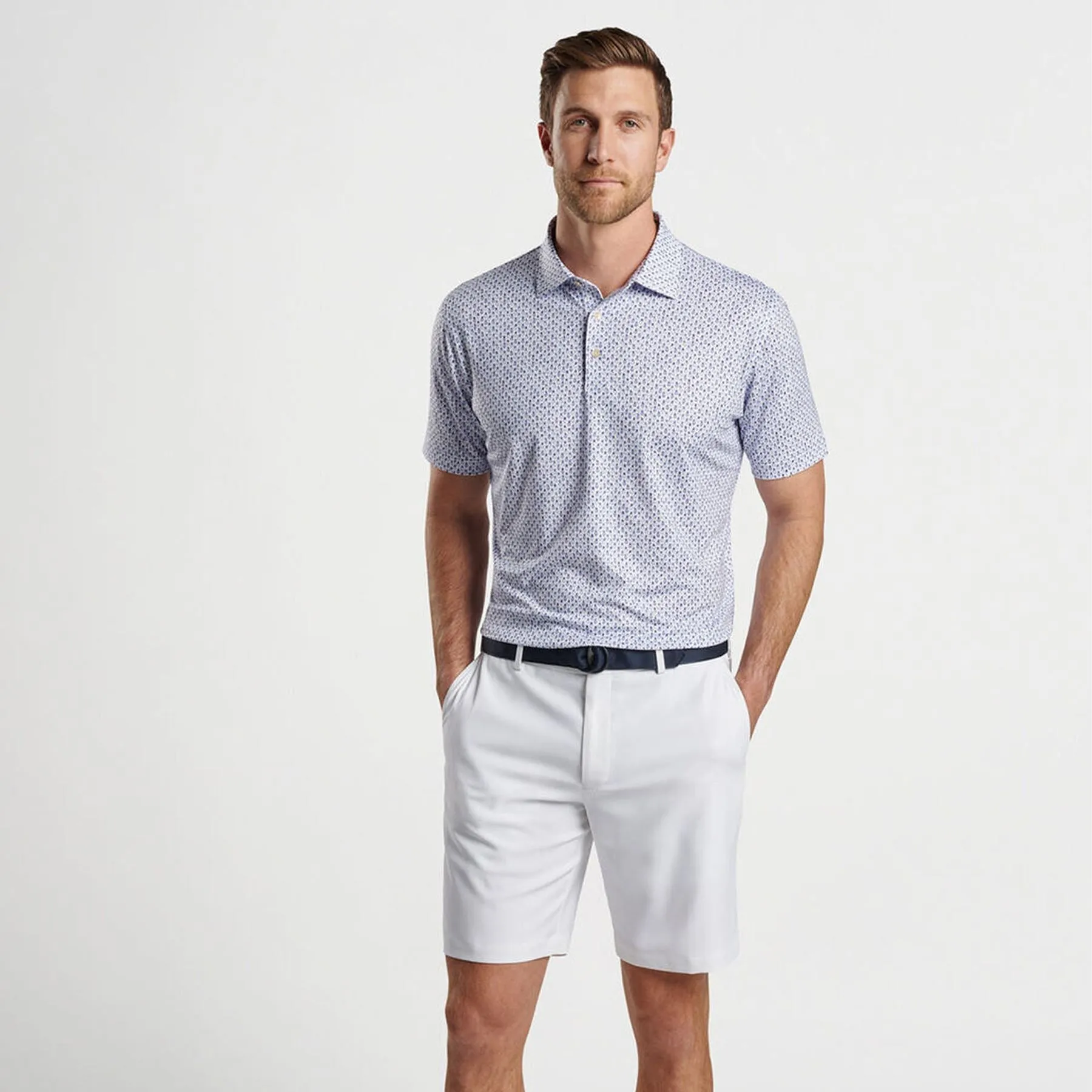 Pina Skullada Performance Jersey Polo White/Sport Navy - AW24