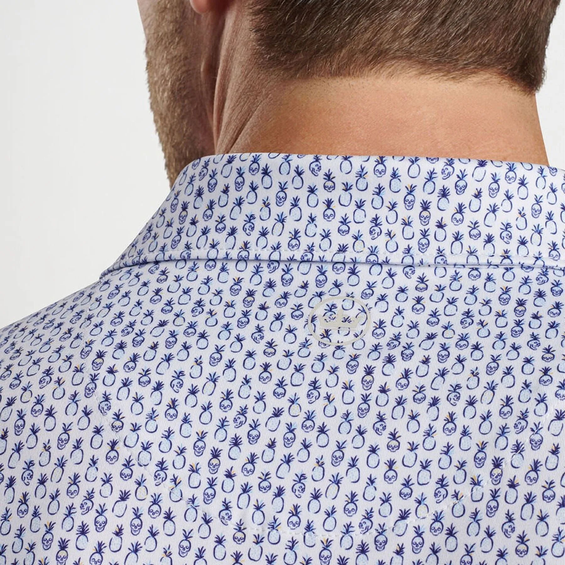 Pina Skullada Performance Jersey Polo White/Sport Navy - AW24