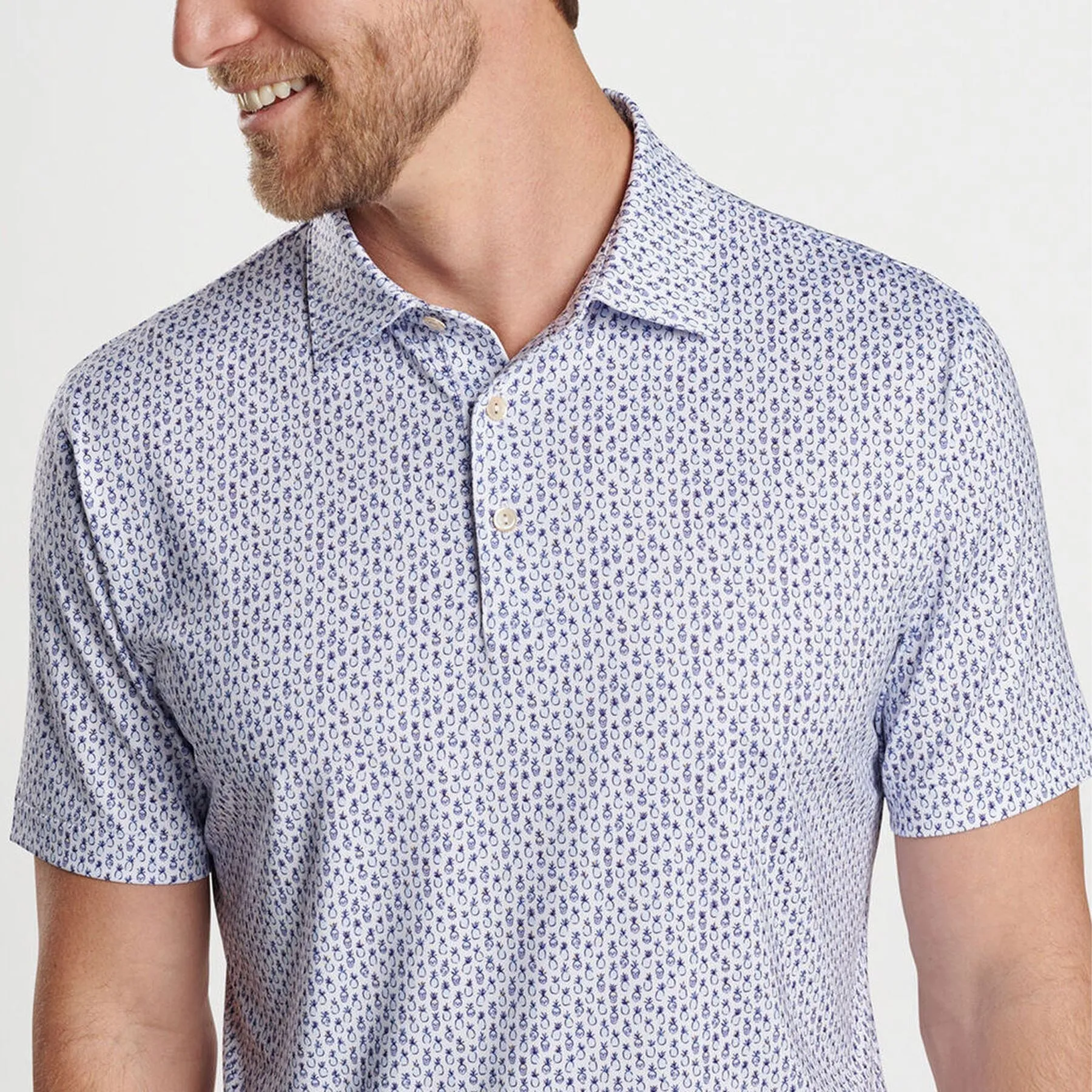 Pina Skullada Performance Jersey Polo White/Sport Navy - AW24