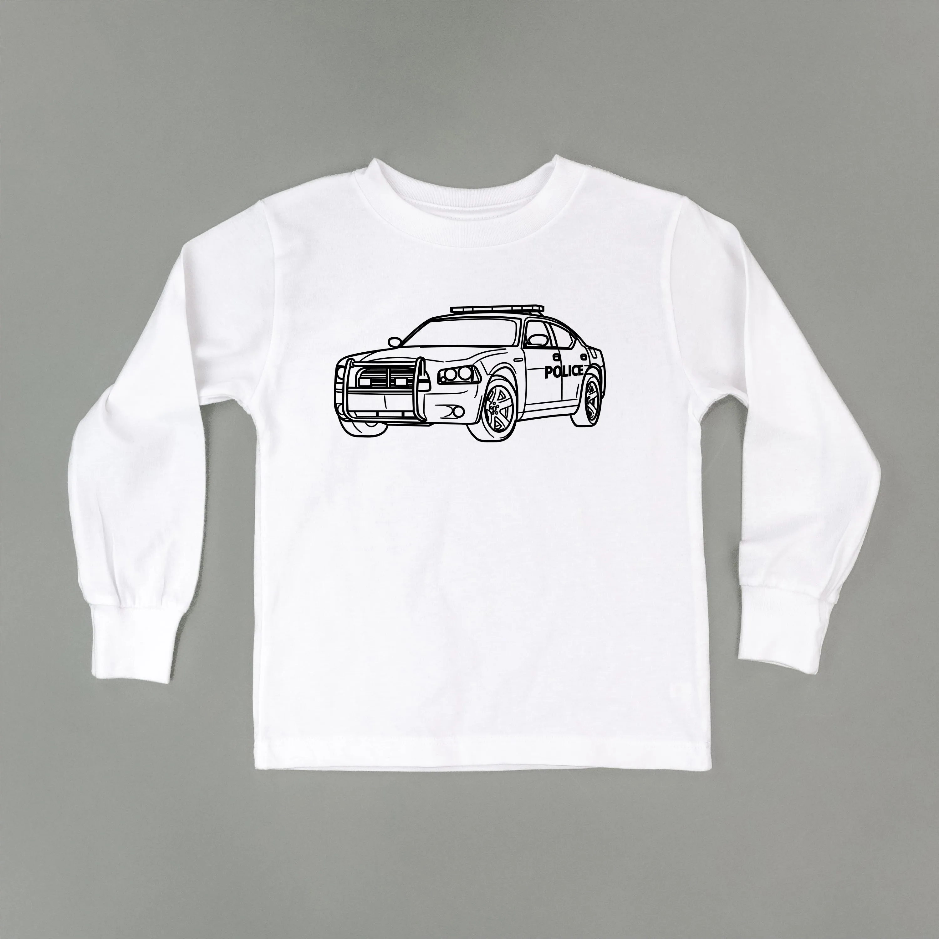 POLICE CAR - Minimalist Design - Long Sleeve Child Shirt