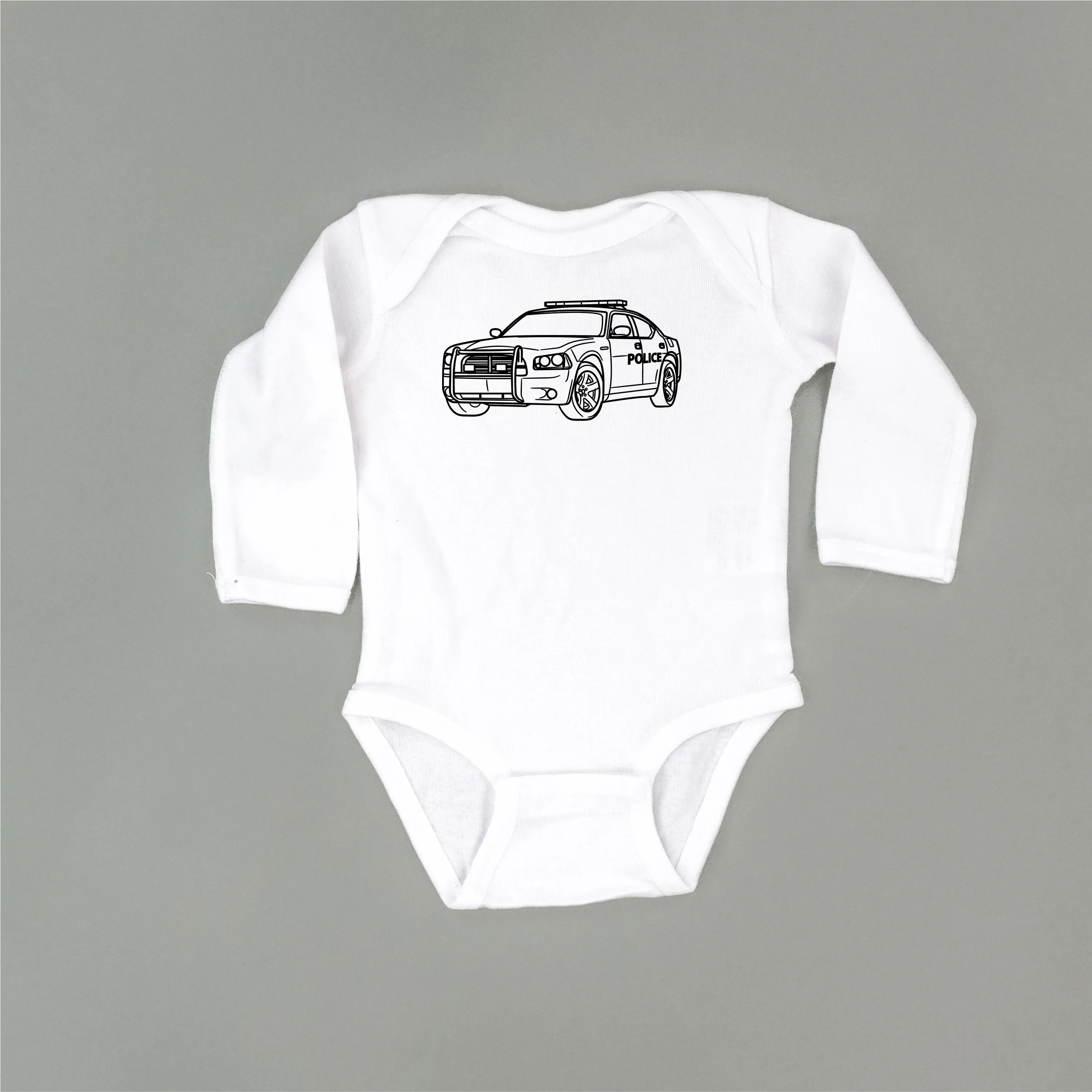 POLICE CAR - Minimalist Design - Long Sleeve Child Shirt