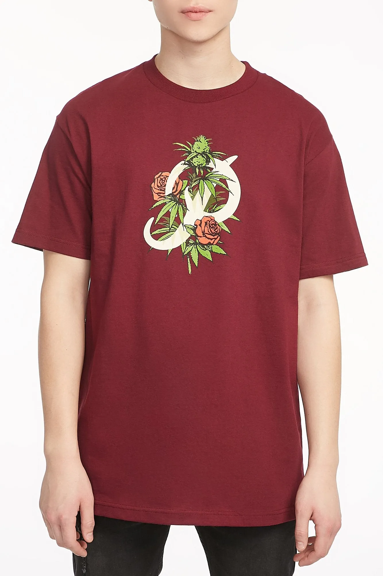 Primitive Guys Burgundy Classic Rosebud Short Sleeve Graphic Tee