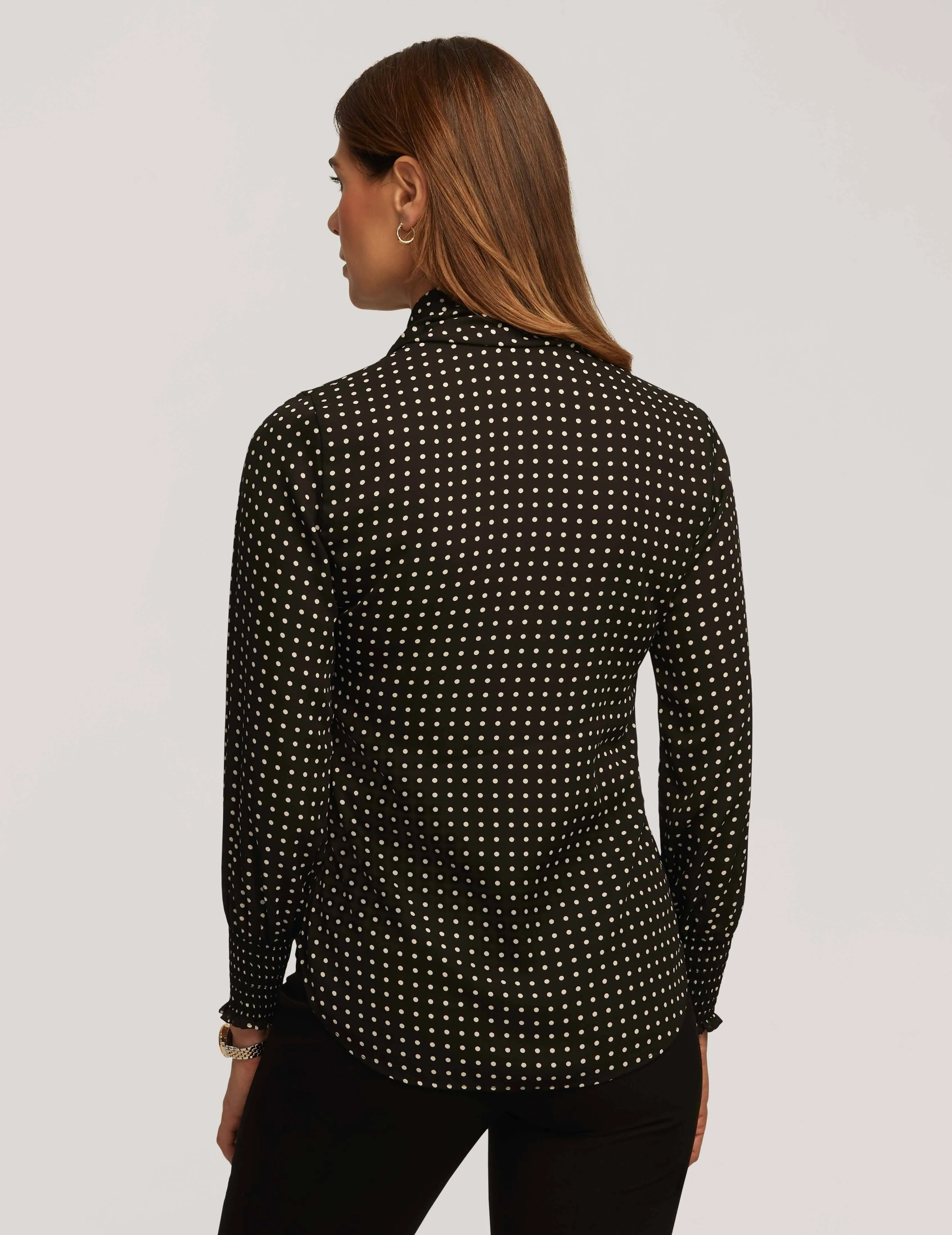 Printed Tie Neck Blouse- Sale