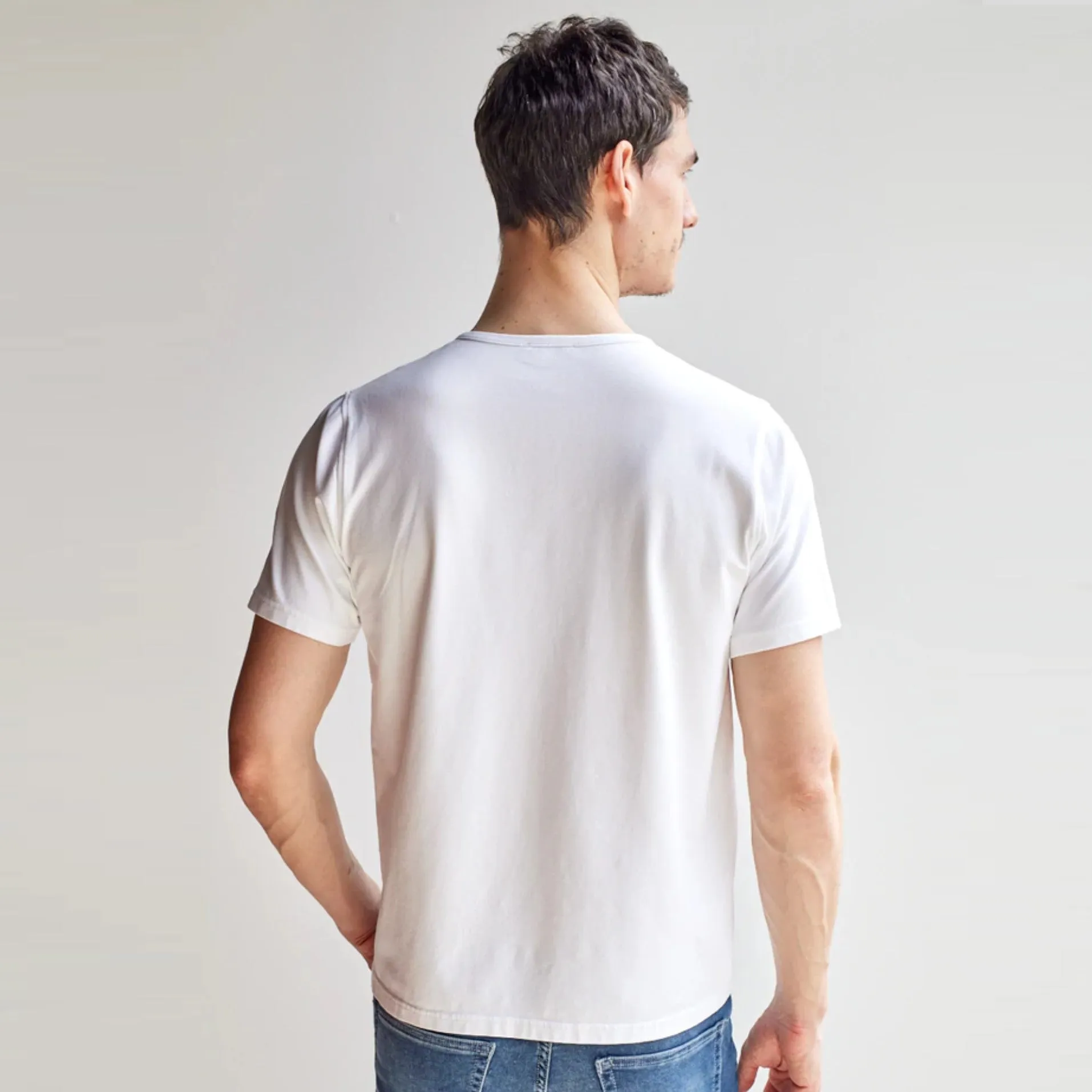Short Sleeve Henley (White)