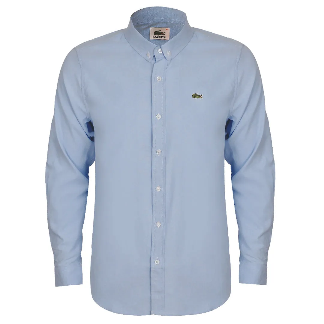Side Logo Button Down Shirt- Blue