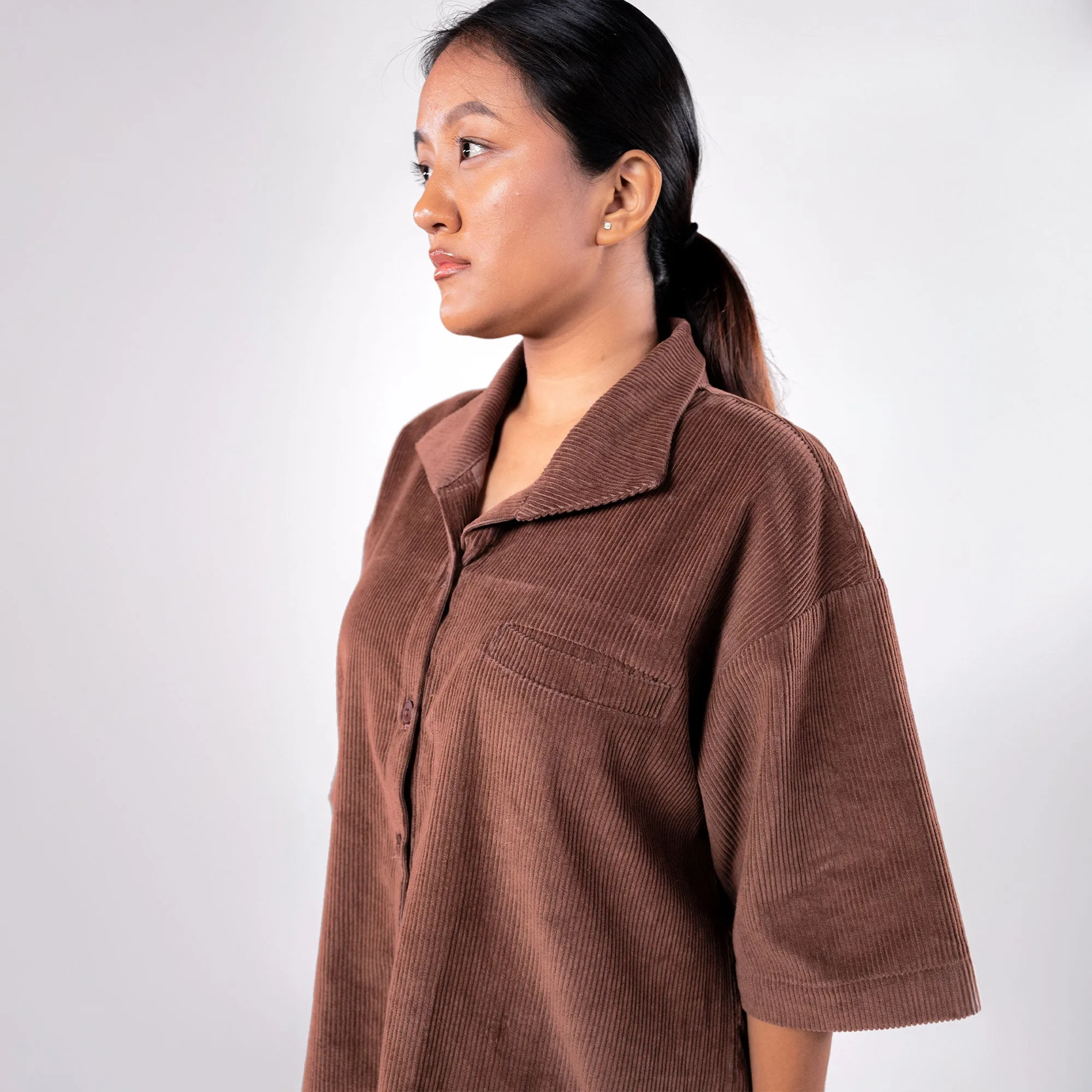 SUPERKICKS | CORDUROY SHIRT { MUD BROWN