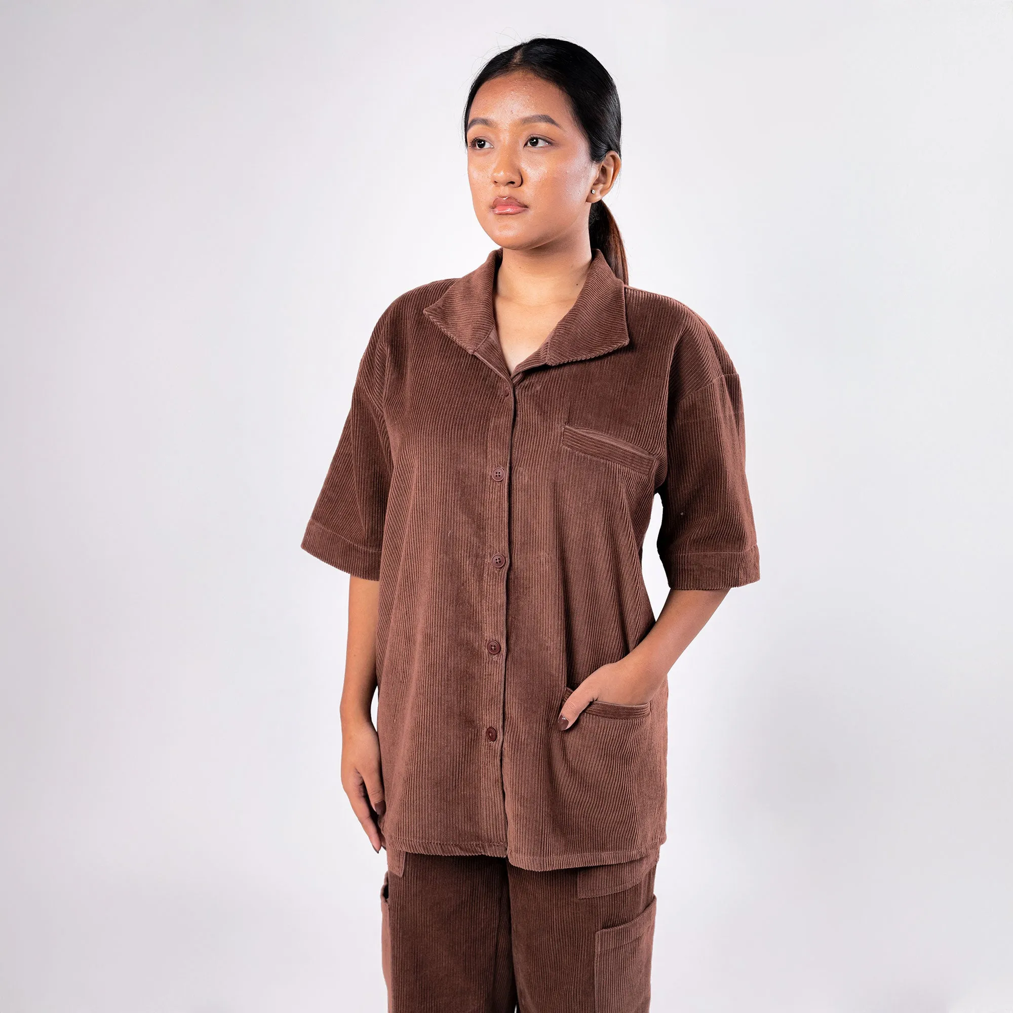 SUPERKICKS | CORDUROY SHIRT { MUD BROWN