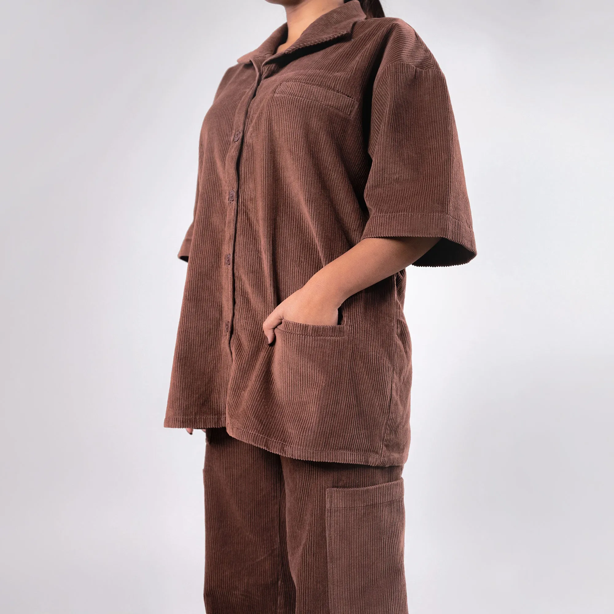 SUPERKICKS | CORDUROY SHIRT { MUD BROWN