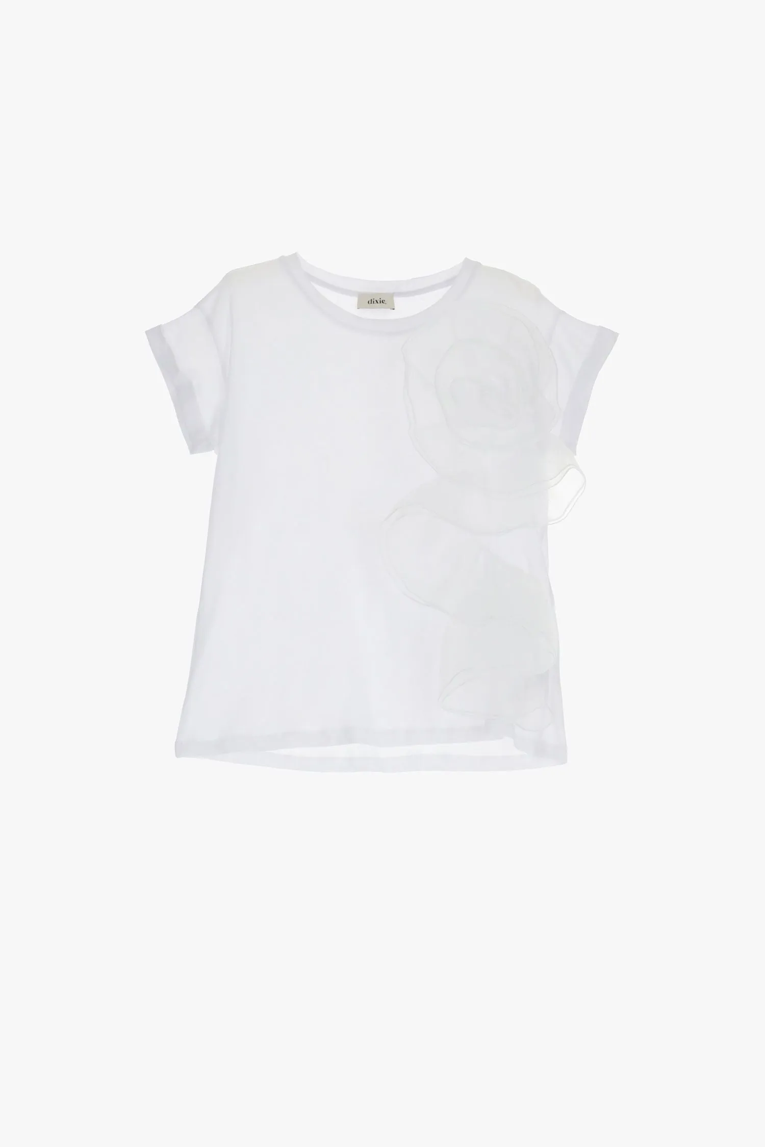 T-shirt with Flower Flounce